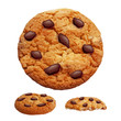 Chocolate chip cookies 3d photo realistic vector