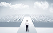 © ra2 studio - Businessman going straight on two mazes