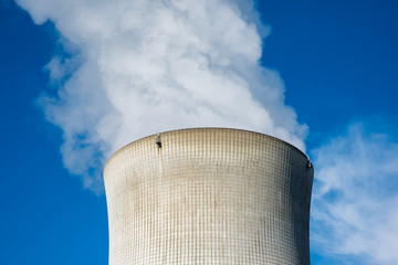 clouds over a cooling tower