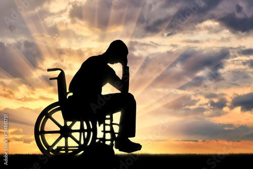 Fotografía Concept of people with disabilities experiencing dipression
