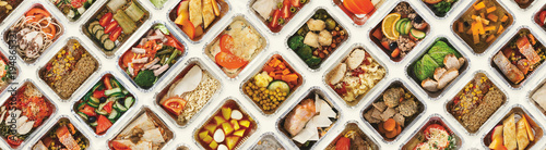 Fotomural Set of take away food boxes at white background