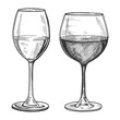 white and red wine glasses