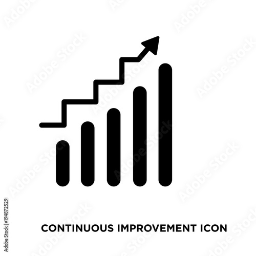 Fotografía continuous improvement icon,flat vector sign isolated on white background