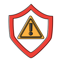 Sticker - security warnign sign alert problem system technology vector illustration