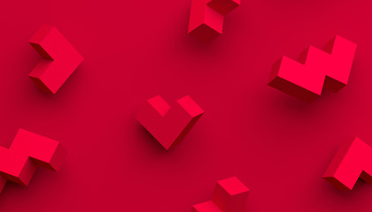 Poster - Abstract 3d rendering of geometric shapes. Modern background with simple forms. Minimalistic design for poster, cover, branding, banner, placard.