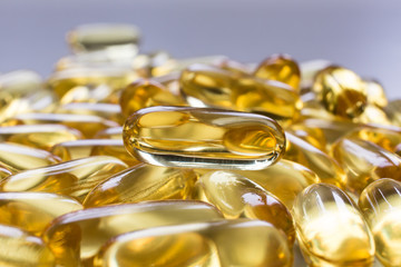 Fish oil capsules, vitamin Omega-3