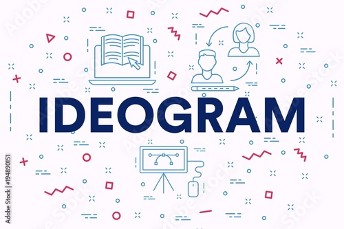 Fotografía Conceptual business illustration with the words ideogram