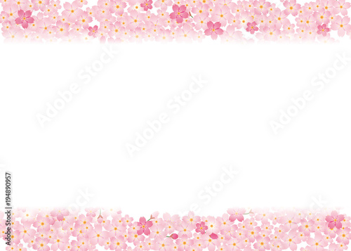 春のイメージの背景 桜文様 桜吹雪 ピンク 桜のイラスト 桜のリース 桜のオーナメント Stock Vector Adobe Stock