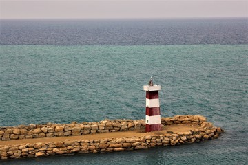 Lighthouse Near Two-Toned Sea