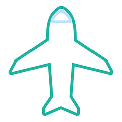 Sticker - top view of airplane icon over white background colorful design vector illustration