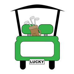 Canvas Print - Green Lucky Golf Cart