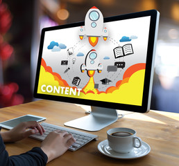 Poster - content marketing data blogging media publication information vision content concept