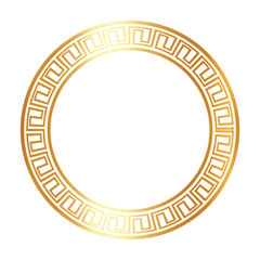 Wall Mural - round gold frame  with ethnic design vector illustration