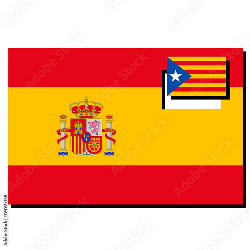 スペインとカタルーニャの国旗 Adobe Stock でこのストックイラストを購入して 類似のイラストをさらに検索 Adobe Stock