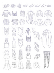 Illustration of different types of clothes