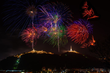 Annual festival beautiful colorful fireworks