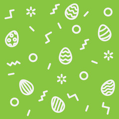 Aufkleber - Geometric pattern with Easter eggs. Memphis 80's and 90's graphic trendy style. Background with different geometric shapes