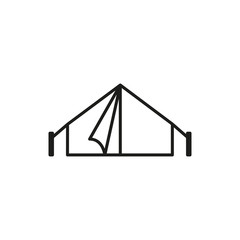 Fototapete - Camp Tent Classic Adventure Thin Line Icon Symbol Design