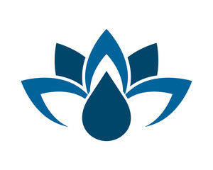Wall Mural - blue droplet lotus flower image icon vector