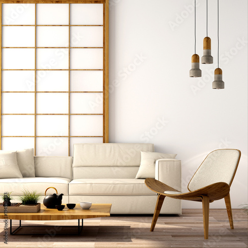 Interior Design Modern Living Room With Sofa Armchair Table