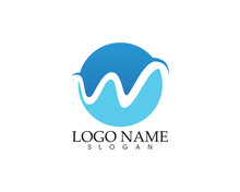 W Letter Wave Logo Template Vector Illustration