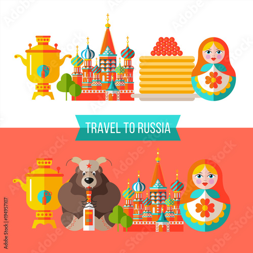 Fotografie, Tablou Welcome to Russia. Vector illustration.