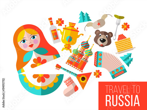 Fotografie, Tablou Welcome to Russia. Vector illustration.