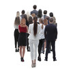 © ASDF - Back view group of business people. Rear view. Isolated over white background.