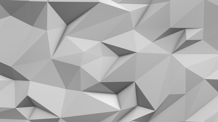 Wall Mural - White abstract low poly triangle background