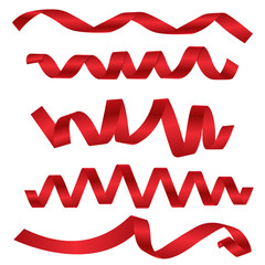 Wall Mural - dynamic shapes of red ribbons for different design projects