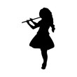 © KozyrevaElena - Silhouette girl music playing flute