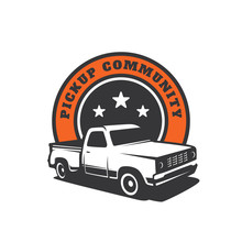Pick Up Truck Car Vector Logo Template