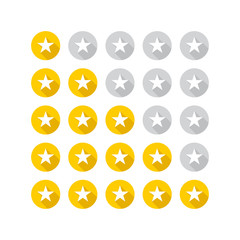 Wall Mural - Set of yellow rating stars. Vector illustration