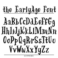 Poster - Hand drawn vector alphabet. Calligraphy letters for your design