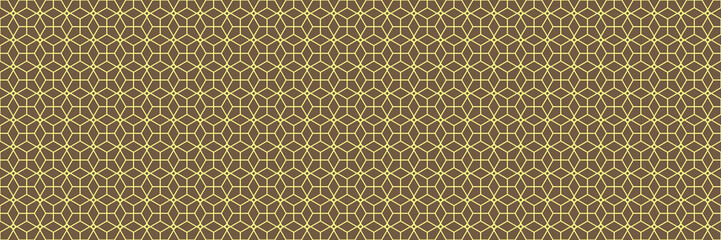 Poster - horizontal abstract geometric design of gold lines on brown for pattern and background,vector illustration