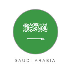 Wall Mural - Saudi Arabia flag round circle vector icon