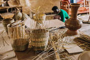 Wall Mural - woven bamboo products in Rwanda Africa