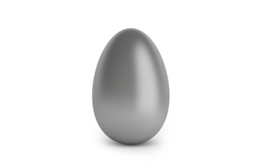 Poster - Grey easter eggs isolated on white background, 3d render