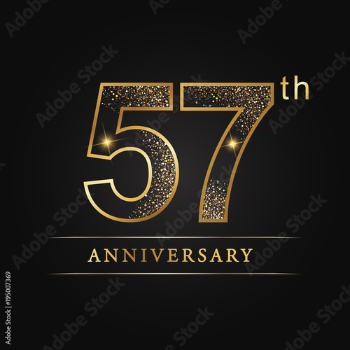 Fotografie, Obraz anniversary, aniversary, fifty-seven years anniversary celebration logotype