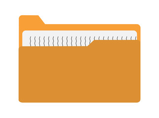 Poster - yellow file folder icon on white background. folder sign. flat style. folder icon with paper on whit