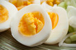 © pixarno - closeup of hard boiled eggs in a plate