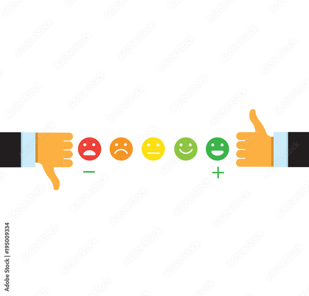 Feedback concept design, emotions scale background and banner. Customer ...