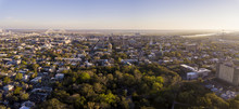 Aerial View Of Downtown Savannah, Georgia From Uptown.