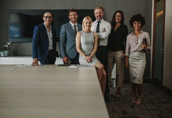 team of corporate professionals in conference room