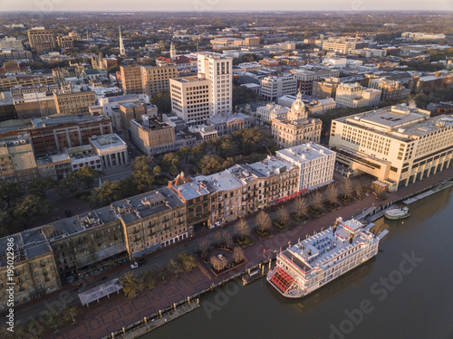 Aerial View Of Downtown Savannah Georgia River Street And Ferry Boat Stock Photo Adobe Stock Aerial View Of Downtown Savannah Georgia River Street And Ferry Boat Stock Photo Adobe Stock