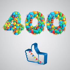 Number of likes made by balloon, vector illustration