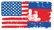 © Bakai - United States of America Flag & Cambodia Flag Vector Hand Painted with Rounded Brush