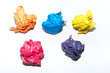 Crumpled colored paper