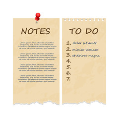 Poster - Grunge vintage ripped notebook pages for notes and to do list