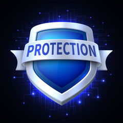 Poster - protection shield vector icon for various safety concept
